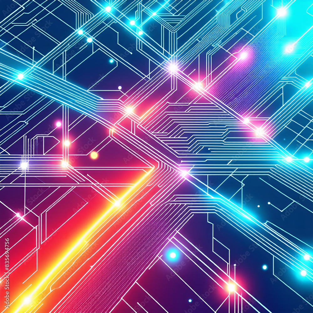 Fototapeta premium Digital background perfect for tech processes, neural networks Generative AI