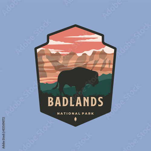 badlands national park vintage logo vector symbol illustration design
