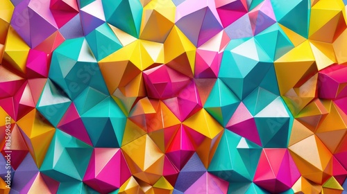 Multicolored geometric polyhedral background photo