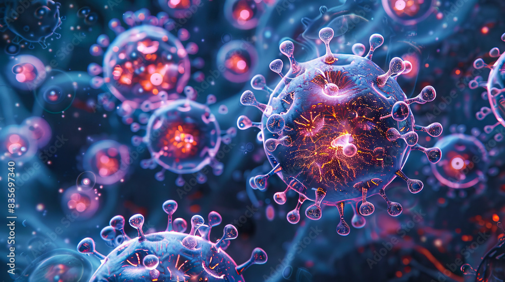 A corona virus is shown in this image. A corona virus is shown in this image.