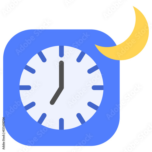 seven pm flat icon