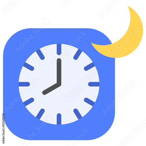 eight pm flat icon