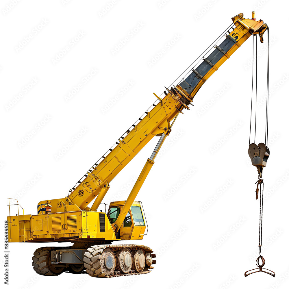 Heavy-Duty Construction Crane
A detailed image of a heavy-duty yellow construction crane with a long arm and hook.