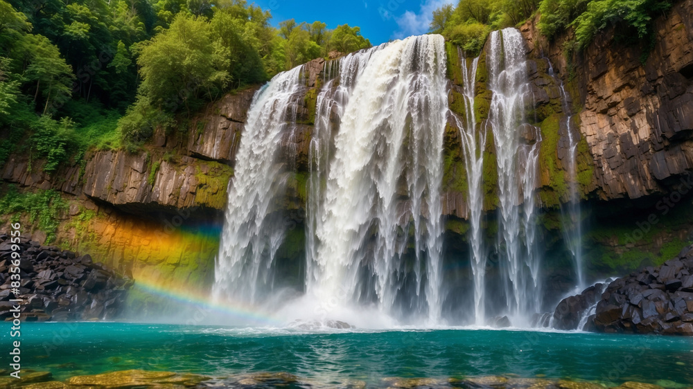 paradise waterfall landscape view paradise waterfall landscape view