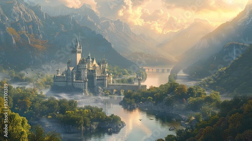 Fantasy Realm  Create a fantasy realm with majestic castles  mystical forests  and mythical creatures  perfect for book covers and game designs.