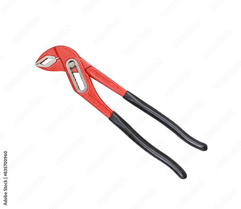 Adjustable water pump pliers isolated on white background.
