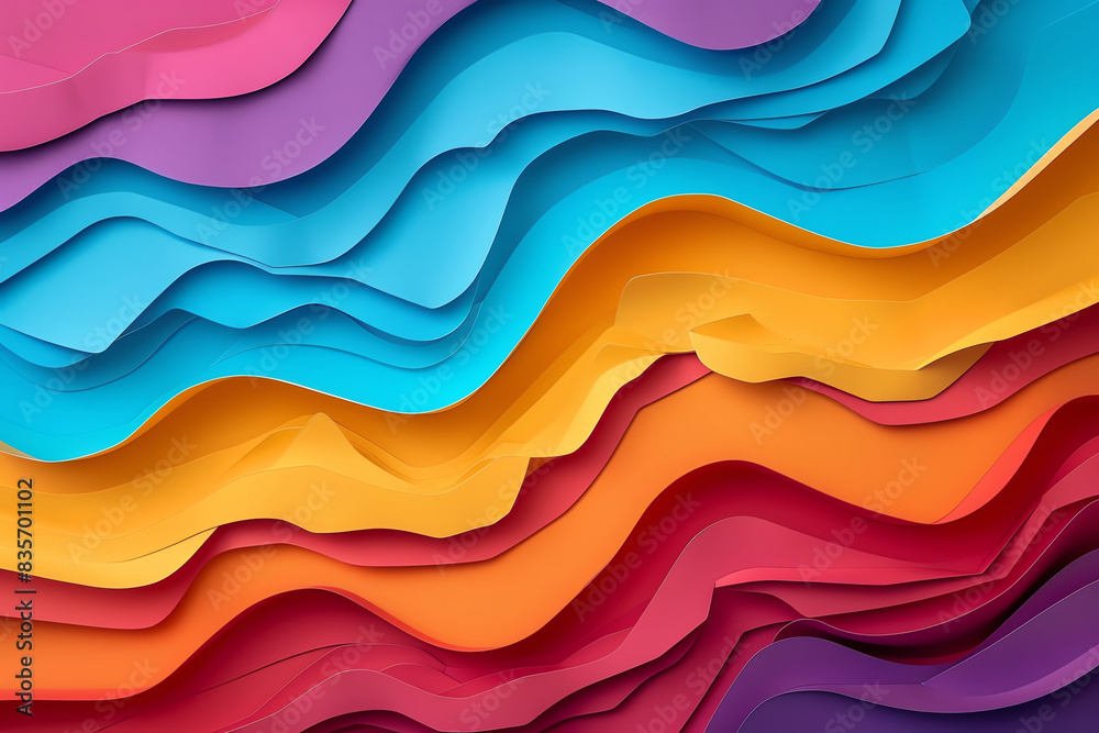 Create an abstract paper cut background using vibrant colors and organic shapes, layering different hues to create depth and visual interest. Create an abstract paper cut background using vibrant colors and organic shapes, layering different hues to create depth and visual interest.