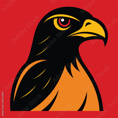 Solid color cooper's hawk animal vector design