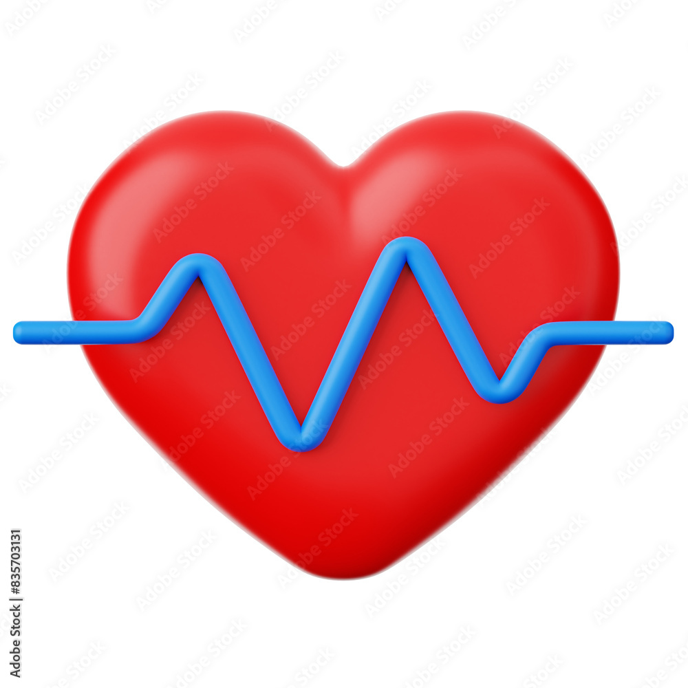 Heart Rate 3D Icon Heart Rate 3D Icon