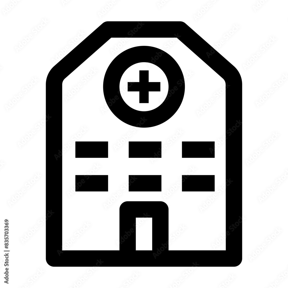 Fototapeta premium hospital building line icon