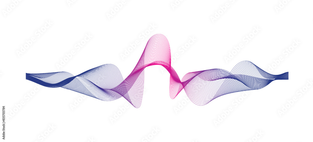 Wave lines smooth flowing dynamic isolated on white background. Technology, digital, communication, science, music concept vector background illustration
