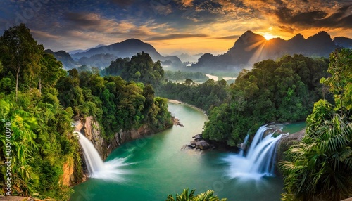 Mountains  waterfalls and rivers of Malaysia