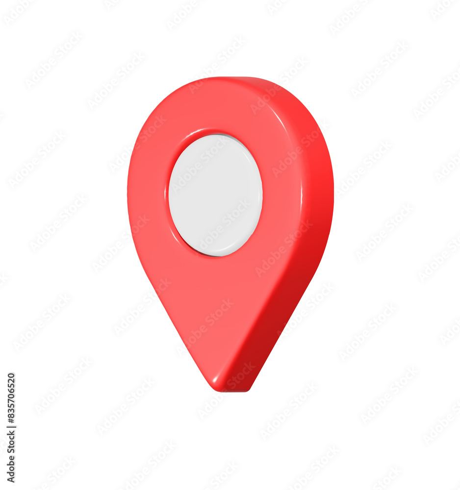 pin location icon 3d red color pin location icon 3d red color
