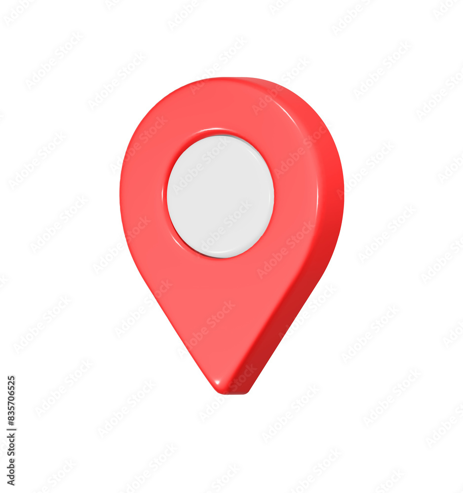 pin location icon 3d red color pin location icon 3d red color