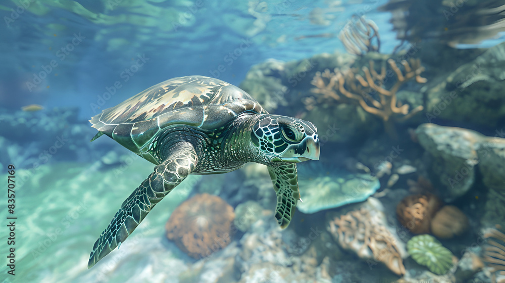 Sea Turtle in the Ocean Aspect 16:9 Turtle 