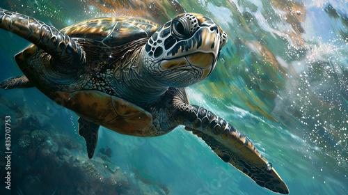 Sea Turtle in the Ocean Aspect 16:9 Turtle 