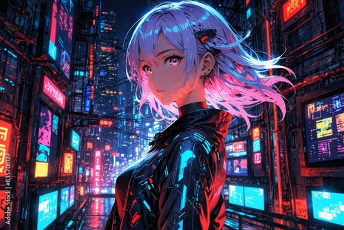 SF風の女の子キャラクター,Generative AI AI画像