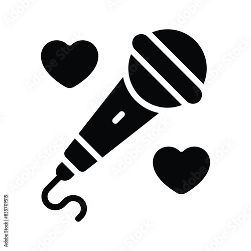 Well designed icon of wired microphone, singing mic in modern style