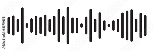 Equalizer music waves collection. Set of black music wave. Black music line wave beat collection. Frequency audio waveform, music wave isolated on white background in eps 10.