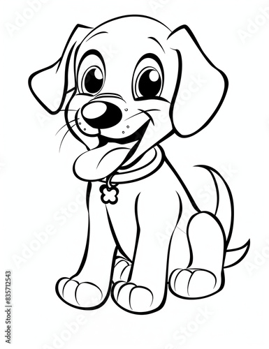 Dog Delight  Easy Line Art for Coloring - Coloring Pages for All Ages - Simple Patterns - Printable pages  - Line Art  - Black and white - Relaxing Coloring Pages for Adults