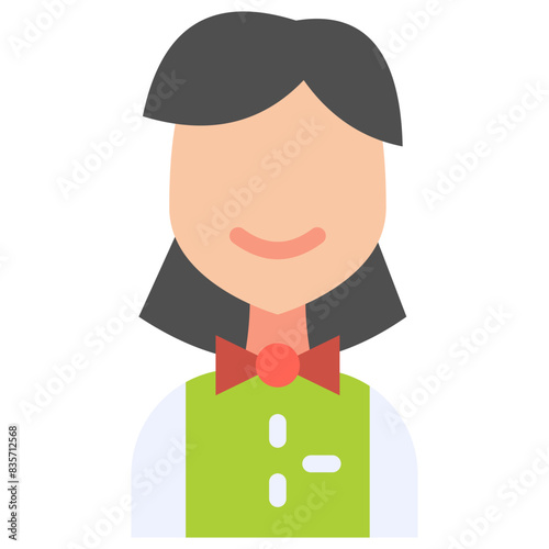 waitress flat icon