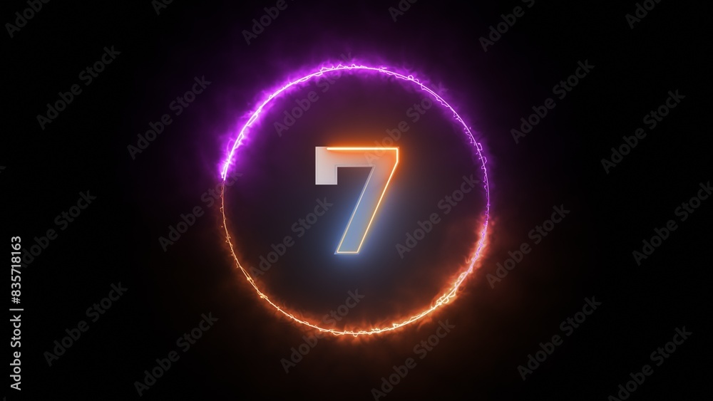 A Glowing Seven Within a Cosmic Ring of Light. A Glowing Seven Within a Cosmic Ring of Light.