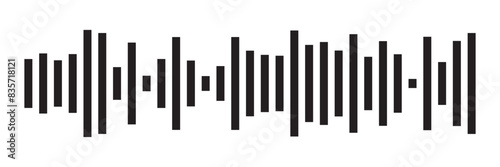 Music player sound bar. Audio speech spectrum noise collection. Sound waves of voice. Record interface. Equalizer icons with soundwave line isolated on white background in eps 10.