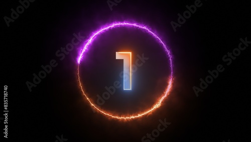 A Glowing Number One in a Fiery Circle of Light.
