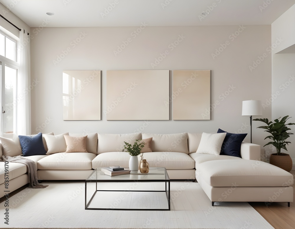 Frame mockup, ISO A paper size. Living room poster mockup. Modern interior design. Living room Interior mockup with house background. 3D render Frame mockup, ISO A paper size. Living room poster mockup. Modern interior design. Living room Interior mockup with house background. 3D render