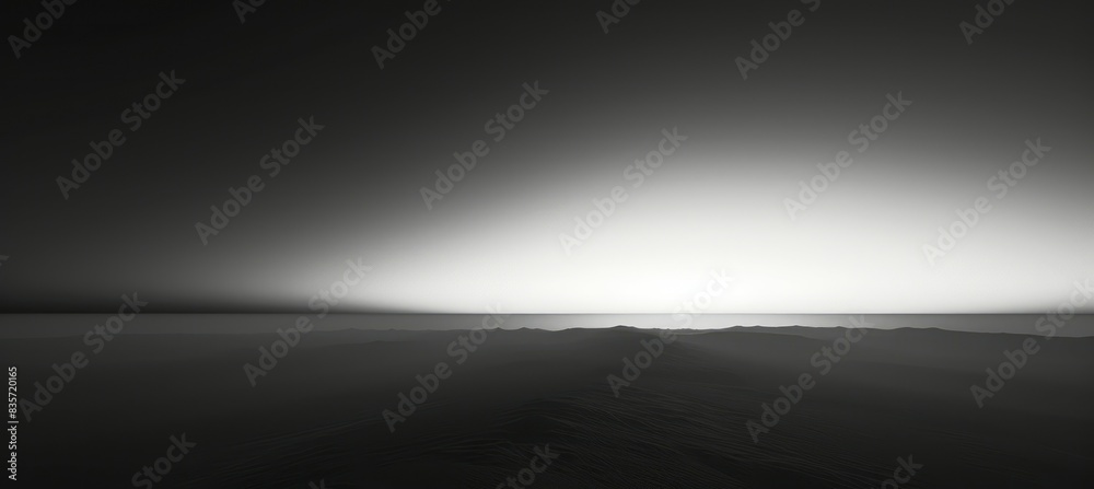Dark white monochrome terrain landscape. Generative AI technology.
Dark white monochrome terrain landscape. Generative AI technology.