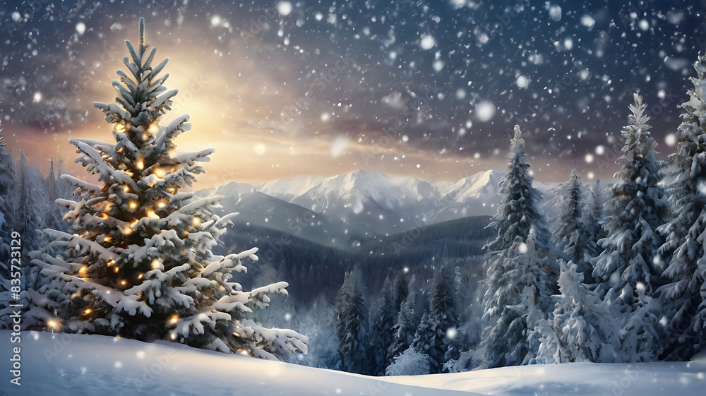 custom made wallpaper toronto digitalWinter snow-covered spruce branches