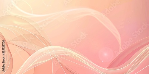 Colorful gradient background with thin lines, simple and elegant curves on a Soft Peach and Light Rose gradient background, lines and circles