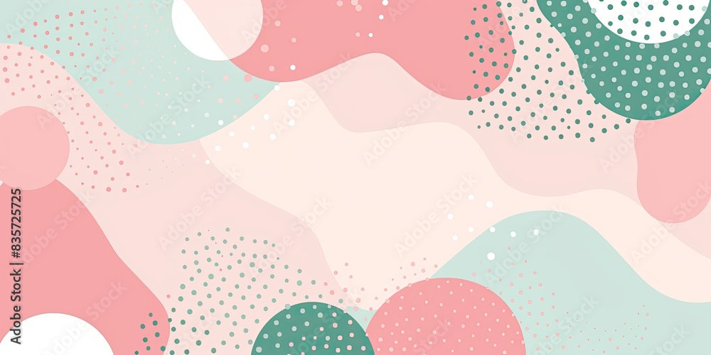 Powder Pink and Mint background with simple shapes and gradient, minimalist design, geometric forms, vector graphics, vector illustration, vector lines, flat style