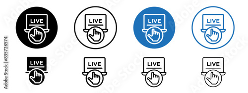 Go live icon vector collection, Go live icons set in different styles