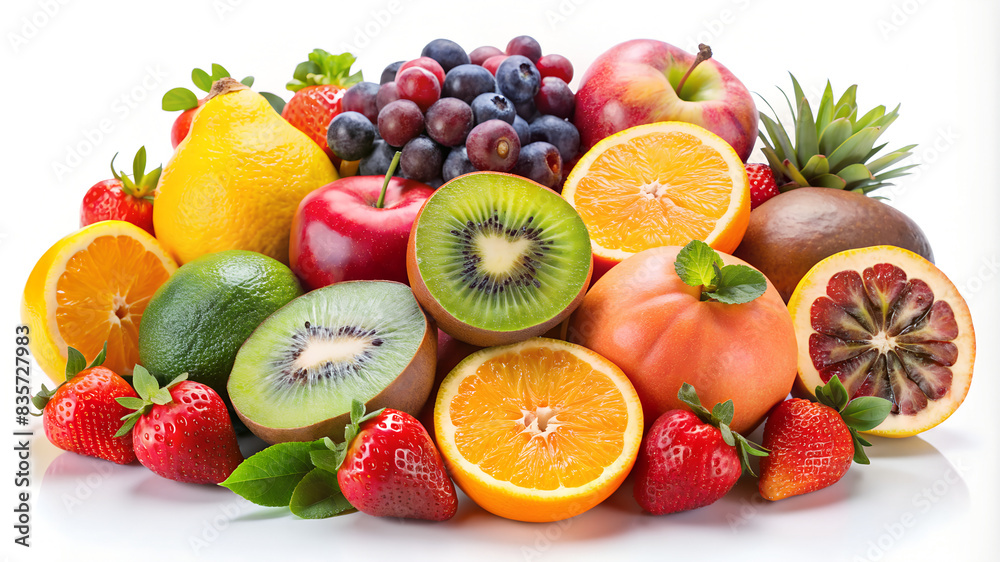 fruits isolated on white background fruits isolated on white background