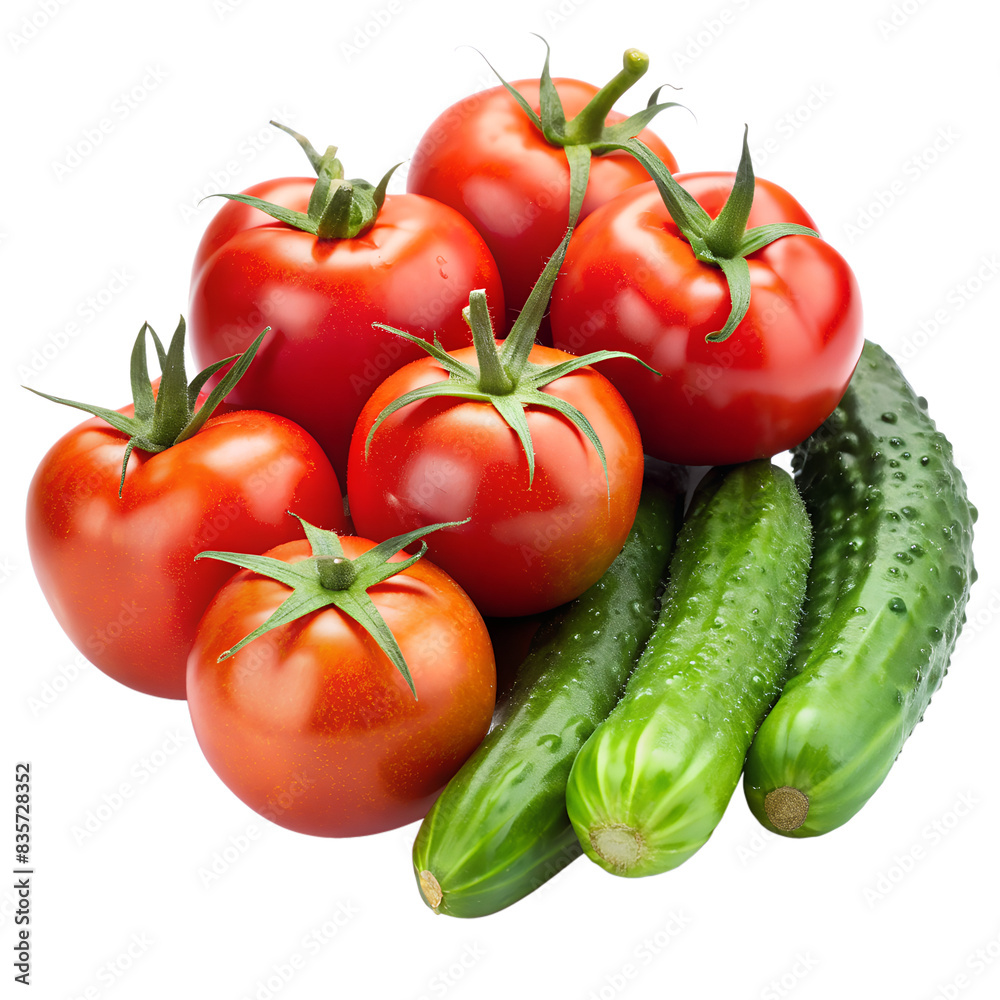 tomatoes and cucumbers