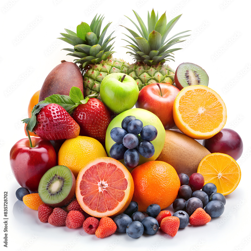 fruits isolated on white background fruits isolated on white background