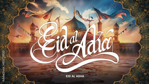 Eid Al Adha banner Design for facebook Generative Ai photo