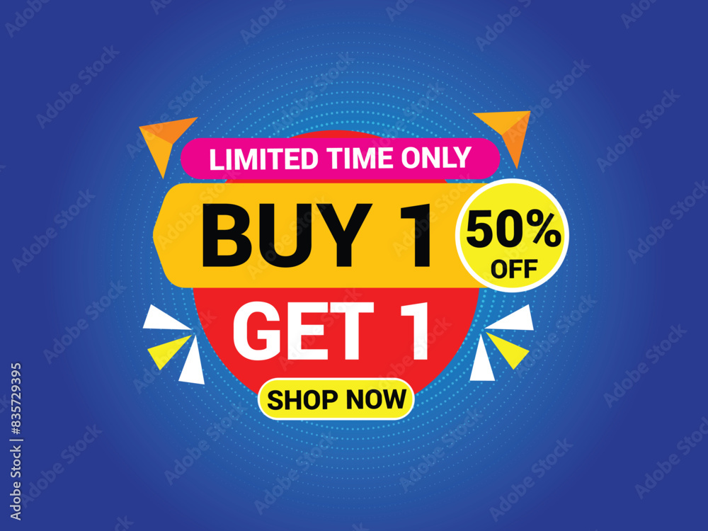 Buy 1 Get 1 Free Banner, Special Offer Banner, Big Sale, Sale Banner, Banner Design Template.