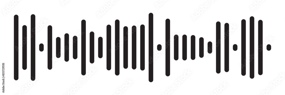Radio Wave icons. Monochrome simple sound wave on white background. Isolated vector illustration in eps 10. Radio Wave icons. Monochrome simple sound wave on white background. Isolated vector illustration in eps 10.
