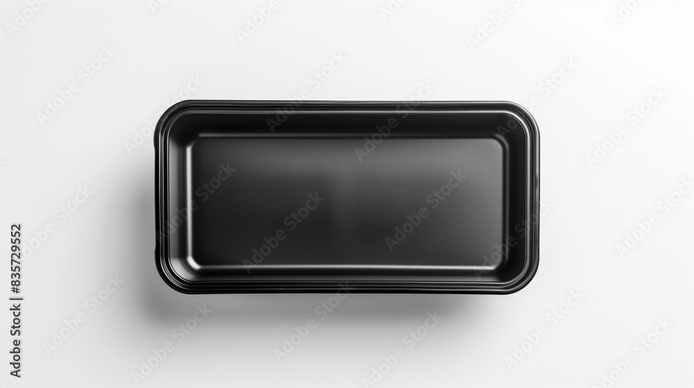 Mock up Black lunch box, white background, Ai generated Images Mock up Black lunch box, white background, Ai generated Images