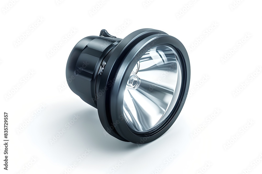 High-tech reflective flashlight with sleek black design. This detailed studio shot highlights the flashlight's reflective surface and advanced engineering. Ideal for tech. Generative AI High-tech reflective flashlight with sleek black design. This detailed studio shot highlights the flashlight's reflective surface and advanced engineering. Ideal for tech. Generative AI