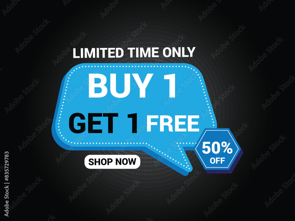 Obraz premium Buy 1 Get 1 Free Banner, Special Offer Banner, Big Sale, Sale Banner, Banner Design Template.