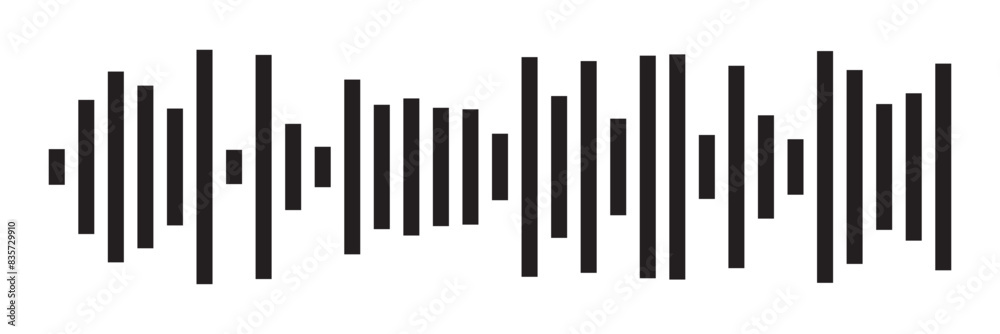 Radio Wave icons. Monochrome simple sound wave on white background. Isolated vector illustration in eps 10. Radio Wave icons. Monochrome simple sound wave on white background. Isolated vector illustration in eps 10.