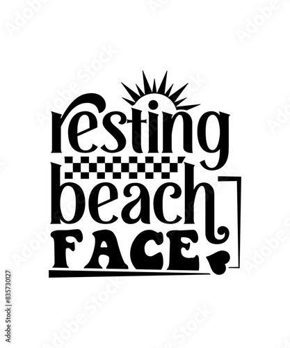 resting beach face svg
