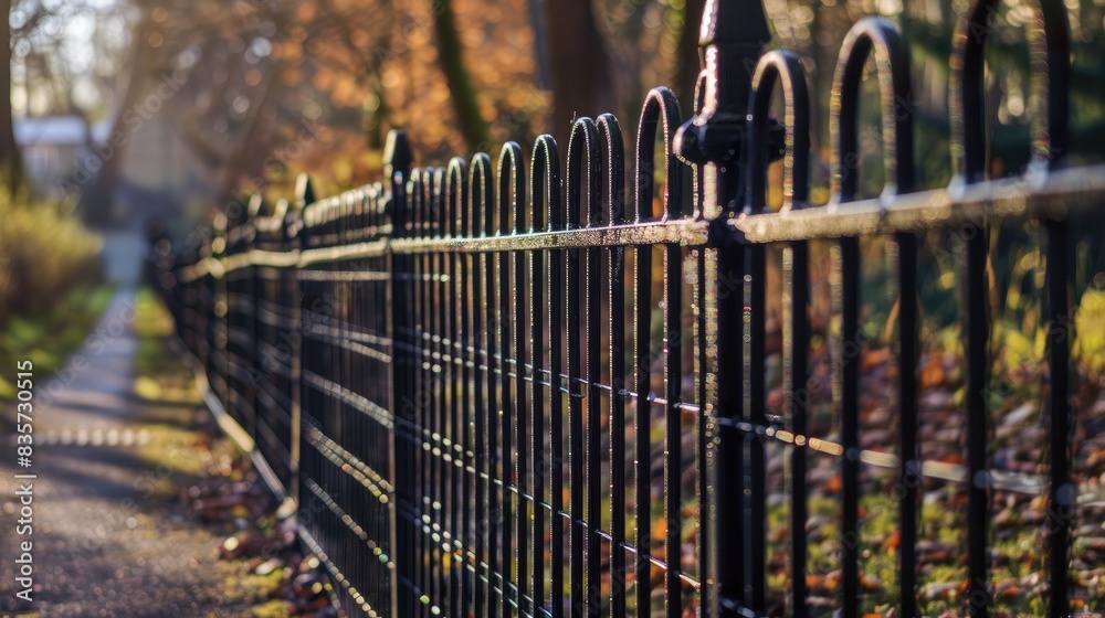 Metal fence perspective Metal fence perspective