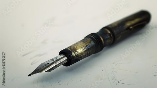 vintage ink pen isolated