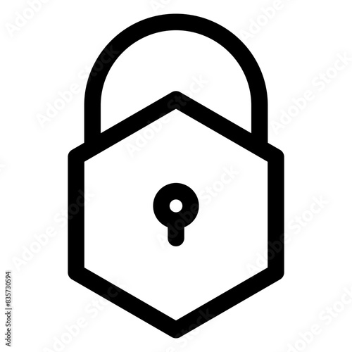 padlock line icon vector illustration isolated on white background