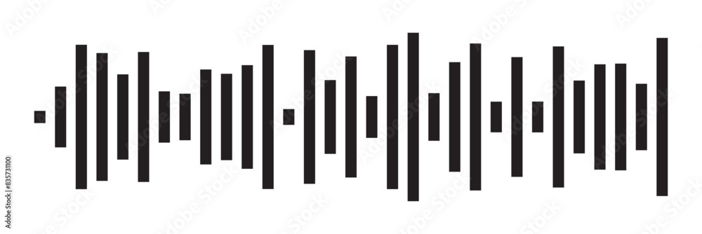 Radio Wave icons. Monochrome simple sound wave on white background. Isolated vector illustration in eps 10. Radio Wave icons. Monochrome simple sound wave on white background. Isolated vector illustration in eps 10.