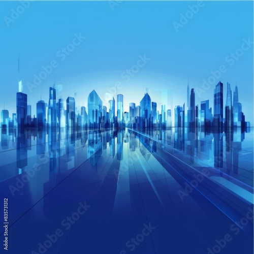 Brightly Illustrated Future City Skyline with Vector Buildings  abstract graphic  banner design  brochure  pattern design  web  background template